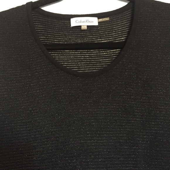 Calvin Klein Sweaters - Calvin Klein | Black & Silver Knit Top | Size XL